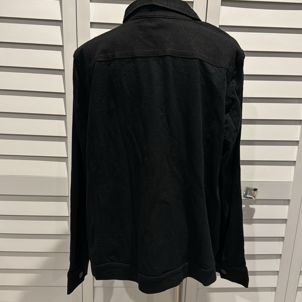 Belle by Kim Gravel NWOT Jacket in a combination of black denim/ Cotton Sleeves. - Picture 6 of 9